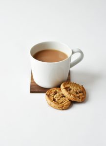 Tea cup and biscuits